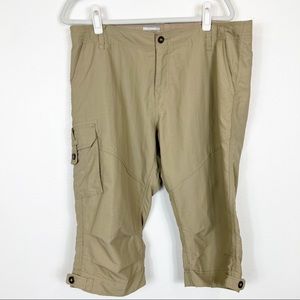 Marmot Outdoor Hiking Cargo Cropped Capri Pants Tan Size 14